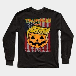 Trumpkin make halloween great again in USA Long Sleeve T-Shirt